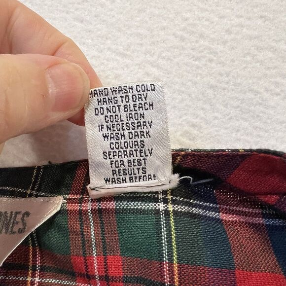 Vintage Victoria Jones Woman Christmas Vest Red Plaid Size 18 W Black Velvet - Picture 6 of 13